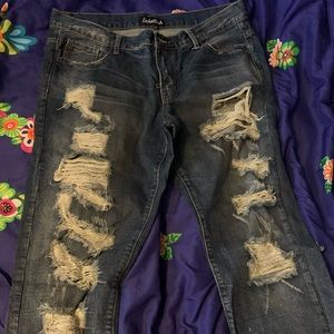 Men’s Embellish slim straight jeans